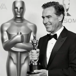 The Invisible Man accepts his Oscar, black and white photo - n 4
