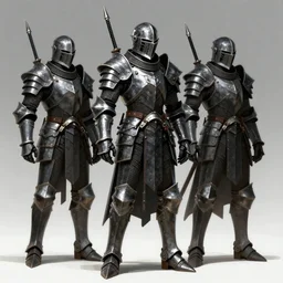 Concept Art of dark armored knight soldiers