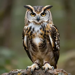 full length photograph of a real-life owl warrior,  Extremely detailed. 8k