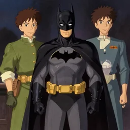 batman, in the style of studio ghibli, j. c. leyendecker, greg rutkowski, artgerm