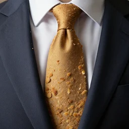 moldy breadcrumbs in a suit, highly detailed, 8 k, masterpiece, super resolution.
