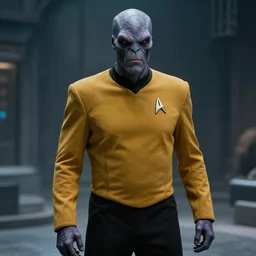 cthulhu as a character on star trek wearing an officer outfit, tv still, 4k,