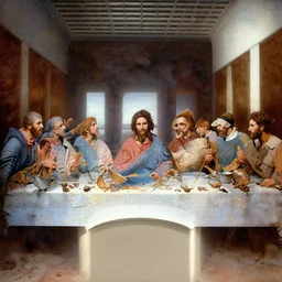 detailed last supper in the corporate memphis art style, high detail globohomo style