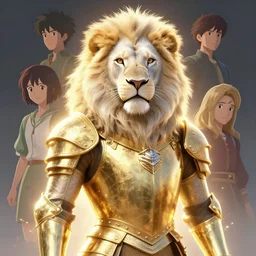 portrait of an anthropomorphic albino lion wearing golden victorian rmor, game design fanart by concept artist gervasio canda, behance hd by jesper ejsing, by rhads, makoto shinkai and lois van baarle, ilya kuvshinov, rossdraws global illumination radiating a glowing aura global illumination ray tracing hdr render in unreal engine 5
