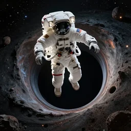 astronaut falling into a black hole