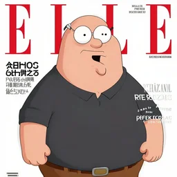real - life peter griffin on the cover of a elle magazine