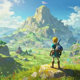 detailed death mountain scenery from the legend of zelda breath of the wild, breath of the wild art style.