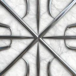 3 d render of marble and chrome pattern, shiny, octane render, clean, grainy, intricate, symmetrical, macro shot