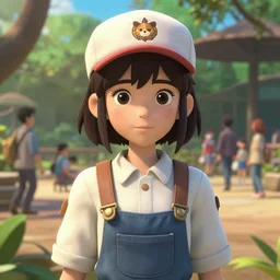 a 3 d film animation still portrait of a 1 9 5 0's zoo keeper girl, finely detailed features, sun light, at a busy zoo, gapmoe yandere grimdark, trending on pixiv fanbox, painted by greg rutkowski makoto shinkai takashi takeuchi studio ghibli, akihiko yoshida, pixar 3 d, renderman
