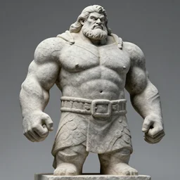 a large muscular man, made of stone, wearing clothes - c 1 1. 0