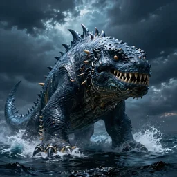 ocean monster dramatic lighting establishing shot extremely high detail foto realistic cinematic lighting post processed