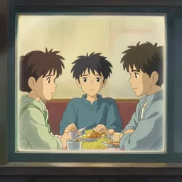 seen through a window, diner, detailed, cory loftis, james gilleard, atey ghailan, makoto shinkai, goro fujita, studio ghibli, rim light, exquisite lighting, clear focus, very coherent, plain background, soft painting