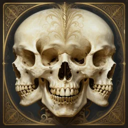symmetry!! portrait of skull, sci - fi, intricate, elegant, highly detailed, digital painting, artstation, concept art, smooth, sharp focus, illustration, art by artgerm and greg rutkowski and alphonse mucha, 8 k