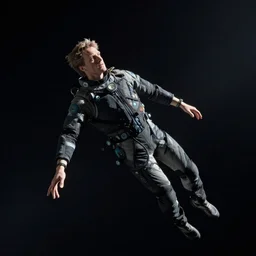 andreas mogensen floating in space.