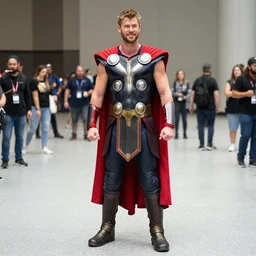chris hemsworth cosplaying as thor, budget cosplay, dragoncon, full length, full resolution, full frame, 3 5 mm, f / 2. 8
