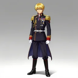 full body portrait of saber from fate / stay night as a dictator in full military uniform with way too many medals, highly detailed, trending on artstation, 4 k, drawn by wpl