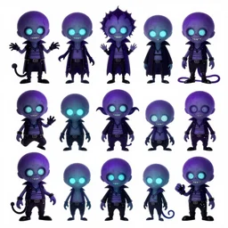 CGI lisa frank gothic punk glow in the dark vampiric rockstar vampire squid concept character designs of various shapes and sizes by genndy tartakovsky and the creators of fret nice at pieces interactive and splatoon by nintendo and psychonauts by doublefines tim shafer being overseen by Jamie Hewlett from gorillaz for splatoon by nintendo