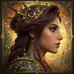 highly detailed face, vfx league of legends maya ali mage side profile portrait, stephen bliss, unreal engine, greg rutkowski, loish, rhads, beeple, makoto shinkai and lois van baarle, ilya kuvshinov, rossdraws, tom bagshaw, alphonse mucha, global illumination, detailed and intricate environment
