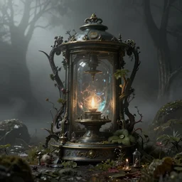 alchemy amazing still life composition, gloomy and foggy atmosphere, octane render, rembrandt, cgsociety, artstation trending, horror scene, highly detailded