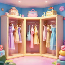 photo of cloakroom : 2 whimsical fairy wonderland vibrant colors candyland wonderland : 4 gouache swirls detailed art beeple, by thomas kinkade hearstone league of legends dofus