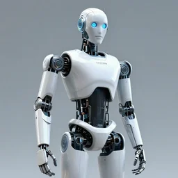 humanoid robot portrait by Moebius