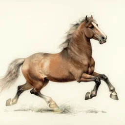 a galloping wild horse, gestural-drawing by da-vinci