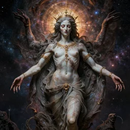 the transcendent being embodying love of beauty, photorealistic, detailed photography, divinity, awful, cosmic horror, religious art, blasphemous