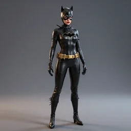 full body 3d render of Catwoman from Batman Returns, photorealistic, finalRender, octane, Unreal Engine
