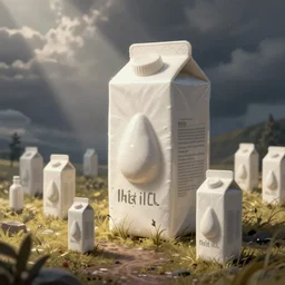 the end of life itself, a world left only to sentient milk cartons, illustrative style