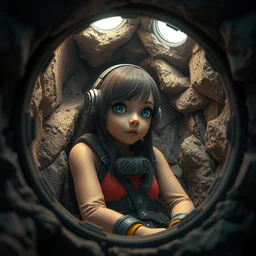 cute girl in cryocapsule in rock. soft lighting inside., close up peter mohrbacher, featured on artstation, octane render, cinematic, rugged, intricate, 8 k