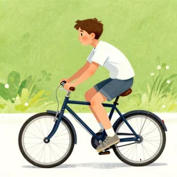 boy riding bicycle, illustration by James Christensen