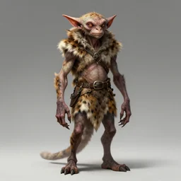 goblin trapper by beksinski, lanky humanoid with goblin head, wearing animal skin as clothes, full body concept, beksinski, ruan jia, edward hooper