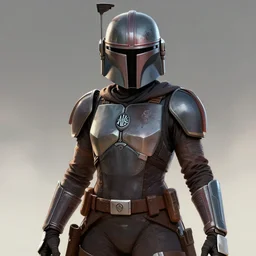 lady mandalorian with slightly bigger chest, 4 k, art station