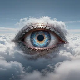 the eye of sauron above the clouds, highly detailed,