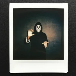 polaroid coloured photo of a poltergeist paranormal activities