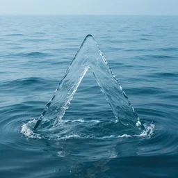 water artwork manipulation inside the shape of a triangle on the ocean water, ray tracing, realistic water, focus, long shot, 8 k resolution, cinematic, water art photoshop