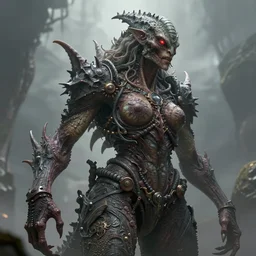 a monstrous inhuman eldritch humanoid feminine kaiju trending on artstation deviantart Pinterest furaffinity detailed realistic High Resolution HD 8k
