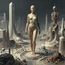 biomechanical landscape, human female form, artstation, deviantart, gfxartist, frank stella, giger, zawadzki, hyperrealism, futurism 4 k, octane render