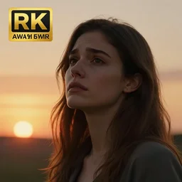 aesthetic photo of a woman looking up with a sad expression at sunset, dslr, award winning, 8 k, octane beautifully detailed render, warm mood, cinematic lighting, detailed photo, masterpiece, volumetric lighting, ultra realistic, highly detailed, high quality, lossless, photorealistic, sharp focus, hd