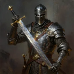 a medieval warrior with a sword etched with runes, advanced lighting technology, digital painting masterpiece by frank frazetta craig mullins and daniel f gerhartz, detailed, gorgeous, beautiful, 4 k