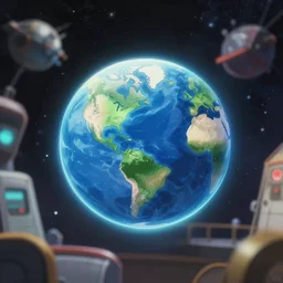 anime portrait of earth - chan!!! on space, arts station, ( ( ( blurred ) ) ), high quality!!! cinematic!!!