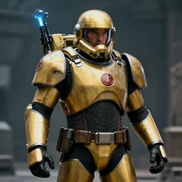 cinematic shot of Space Marine Alex Jones, 4k