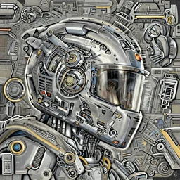 an epic mechanical robotic racing helmet highly detailed, digital painting, concept art, smooth, sharp focus, illustration, art by greg rutkowski