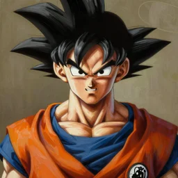 a masterpiece portrait painting of son goku, ultra realistic, concept art, intricate details, highly detailed, photorealistic, art by artgerm and greg rutkowski and alphonse mucha and rembrandt