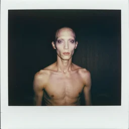 nyarlathotep, hyperealistic detailed photography polaroid, 5 0 mm lens, motion blur, grainy image