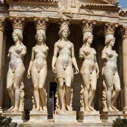 5 0 giant women body sculptures shaping as colums and sculptures a surrealistic building at the kingdom of julius caesar, roman historic works, hyper - detailed, artstation trending, world renowned artists, historic artworks society, antique renewel, good contrast,, cgsociety, by greg rutkowski, by gustave dore, deviantart, 2 4 mm lens,
