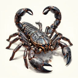 detailed concept art of robot scorpion creature
