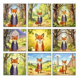 section drawing by wes anderson in the style of fantastic mr fox