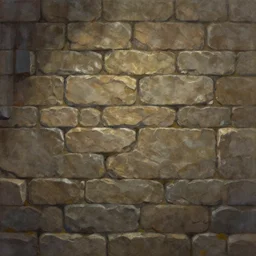 stylized seamless handpainted texture from by blizzard studios of a medieval stone wall by michael vicente, oilpainting, substance painter, substance designer, unreal engine - w 5 1 2