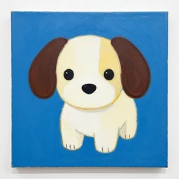 a beautiful painting lovely toy dog, by kusama yayoi award - winning art color screen printing